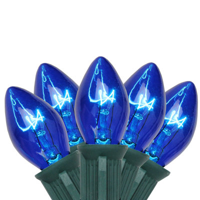 C7 Christmas Light Set 24ft Green Wire