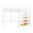 Sturdy Twin-Size Metal Loft Bed Featuring Upper Mesh Storage Shelf And Lateral Ladder-203726008