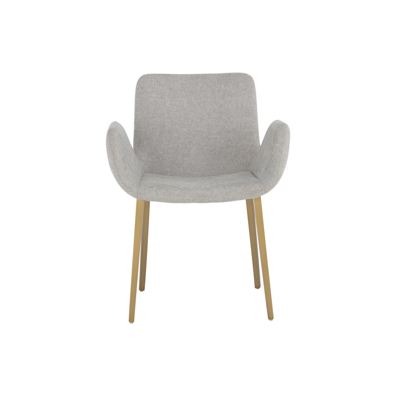 Chaise avec accoudoirs rembourrée Benziger, Gris