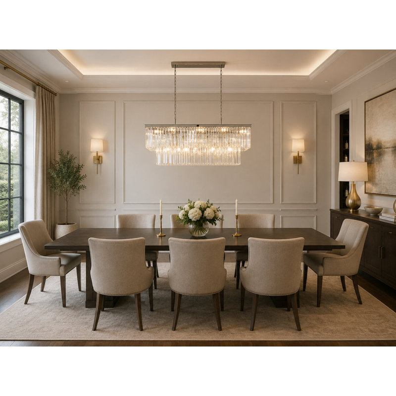 Lustre classique en cristal 18 lumières