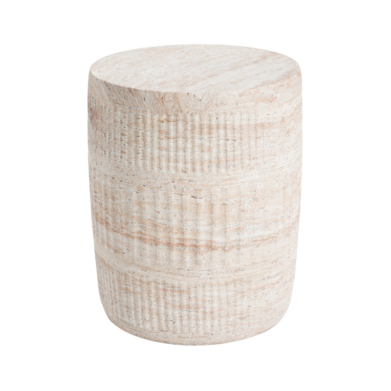 Table d'appoint légère en béton pour intérieur et extérieur, design élégant, 47 cm de hauteur, 38 cm de largeur et de profondeur, aucun assemblage requis. Dimensions : 47 cm (H) x 38 cm (L) x 38 cm (P). S'harmonise avec différents styles d'intérieur.