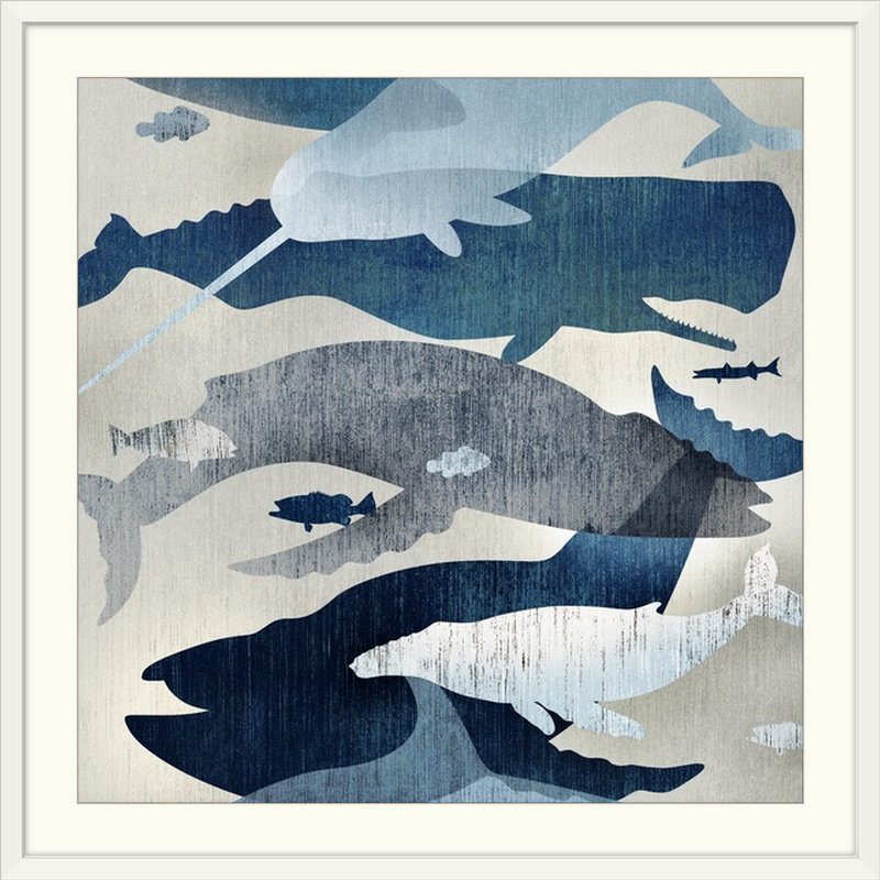 «Catskill Whale regardant« Edward Selkirk », impression, H 24 po x l 24 po x P 1 po, Cadre blanc