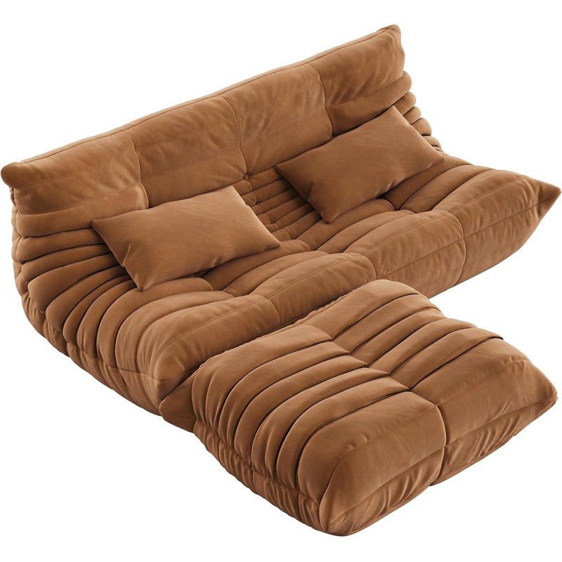 Canapé en peluche Boneless 69 po, Brun