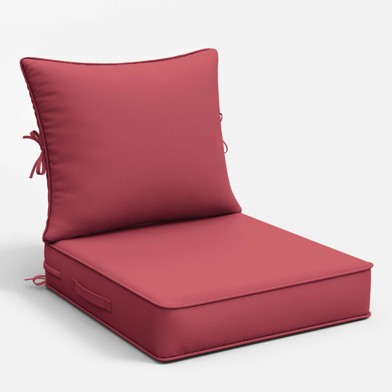 Ensemble de coussins de siège d'extérieur Wynee, 19" W x 19" D, 4", Rouge / fuchsia