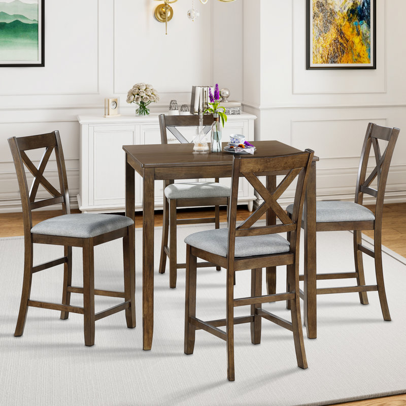 4 - Person Counter Height Dining Set, Walnut