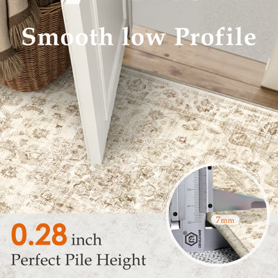 Girven Oriental Beige Area Rug