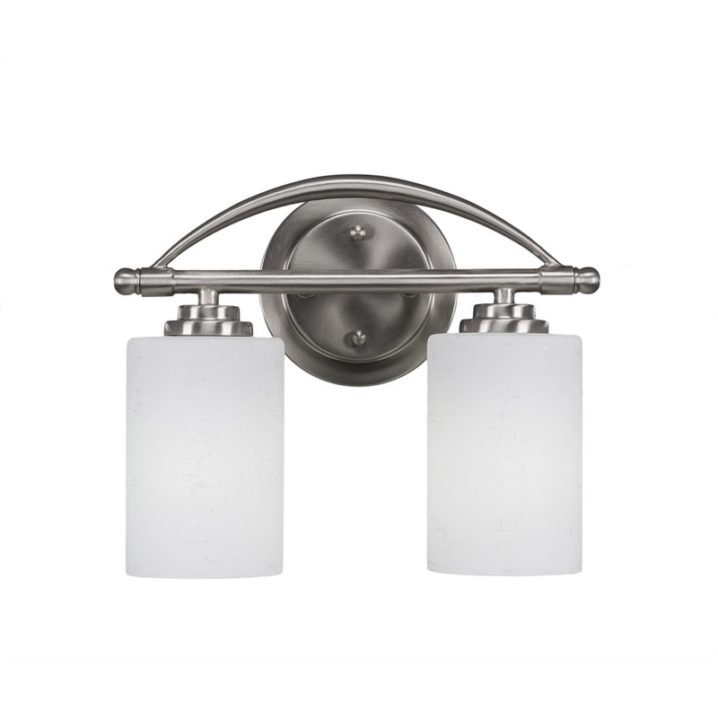 Albreda 2-Light Vanity Light, White Muslin, Dark Granite