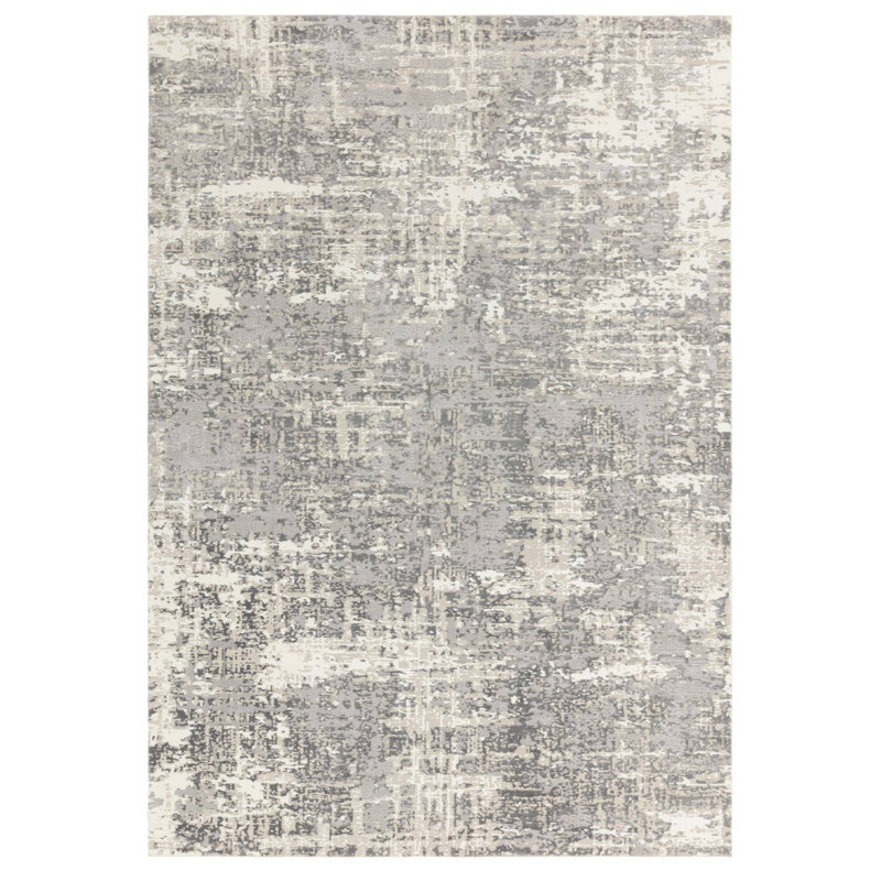 Annu Abstract Grey Area Rug, Rectangle 120 x 170 cm