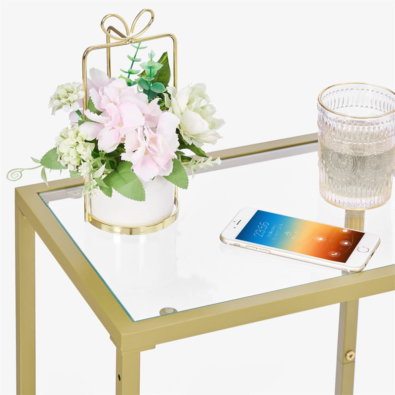 Beayer Glass Top End Table