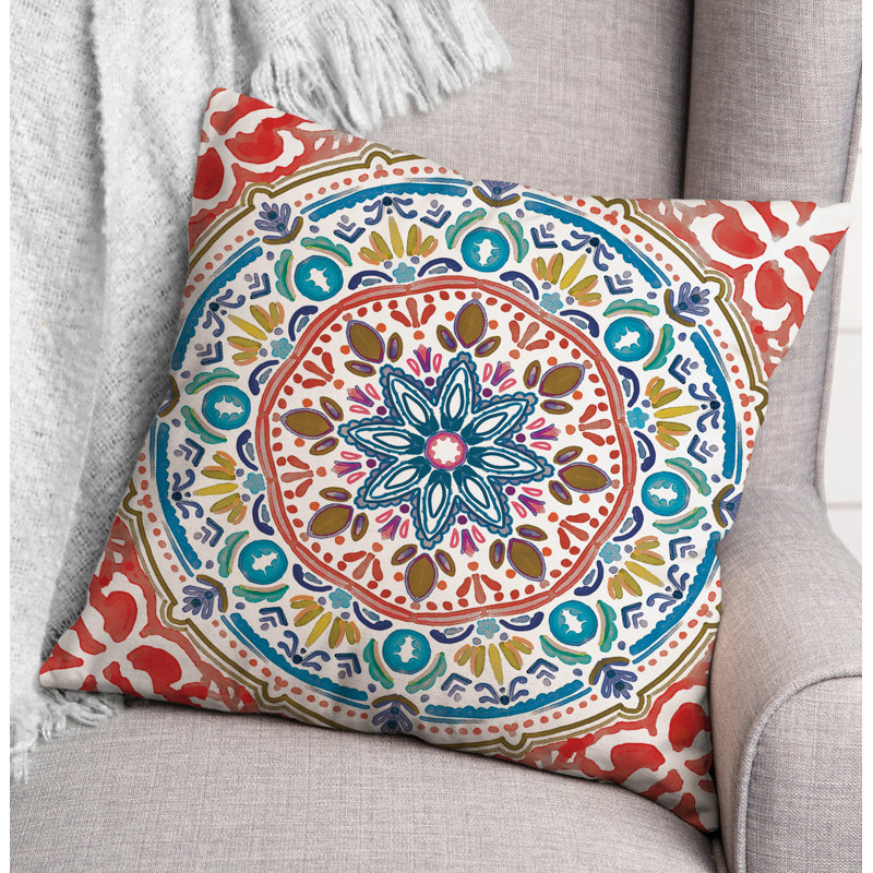 Housse et insert de coussin extérieur d'extérieur, Rouge, Floral 6