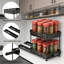 Pull Out Spice Rack Organizer For Cabinet, 2-Pack Widen 2-Tier Slide Out Spice Rack, Holds 15 Jars Per Tier, Space-Saving Design For Cabinets 12''H X 11''D X 6.75''W