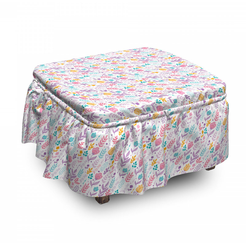 Housse pour repose-pieds doodle tulips