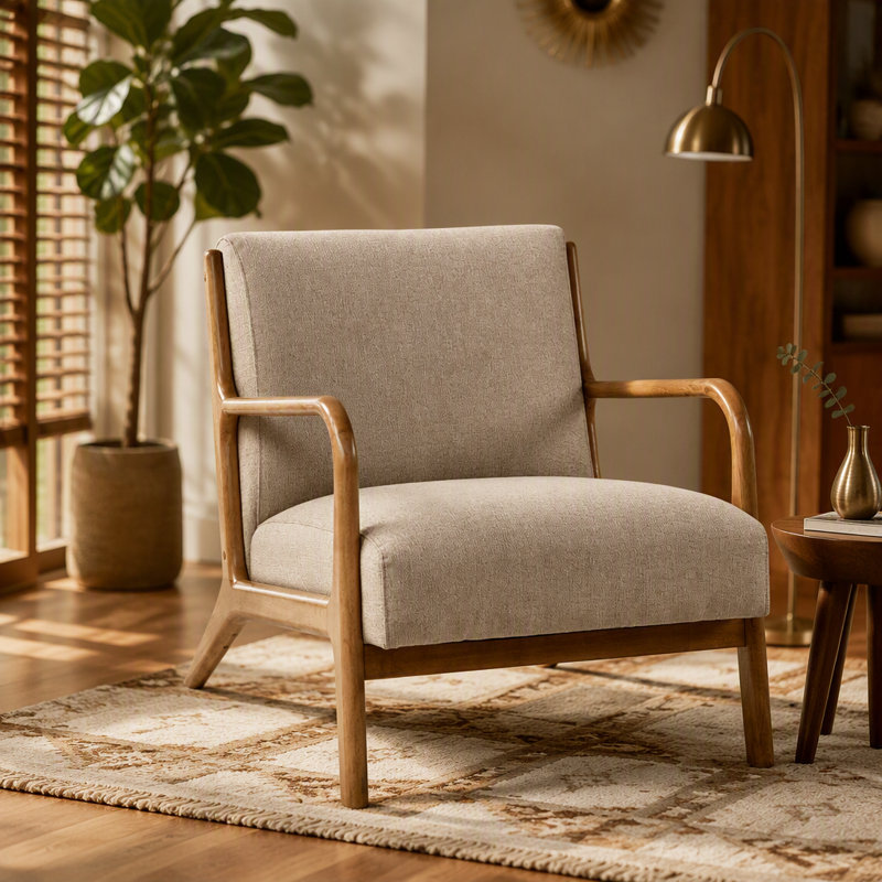 Chaise longue confortable de style Mid-Century pour la détente et le style, Light Blue Polyester