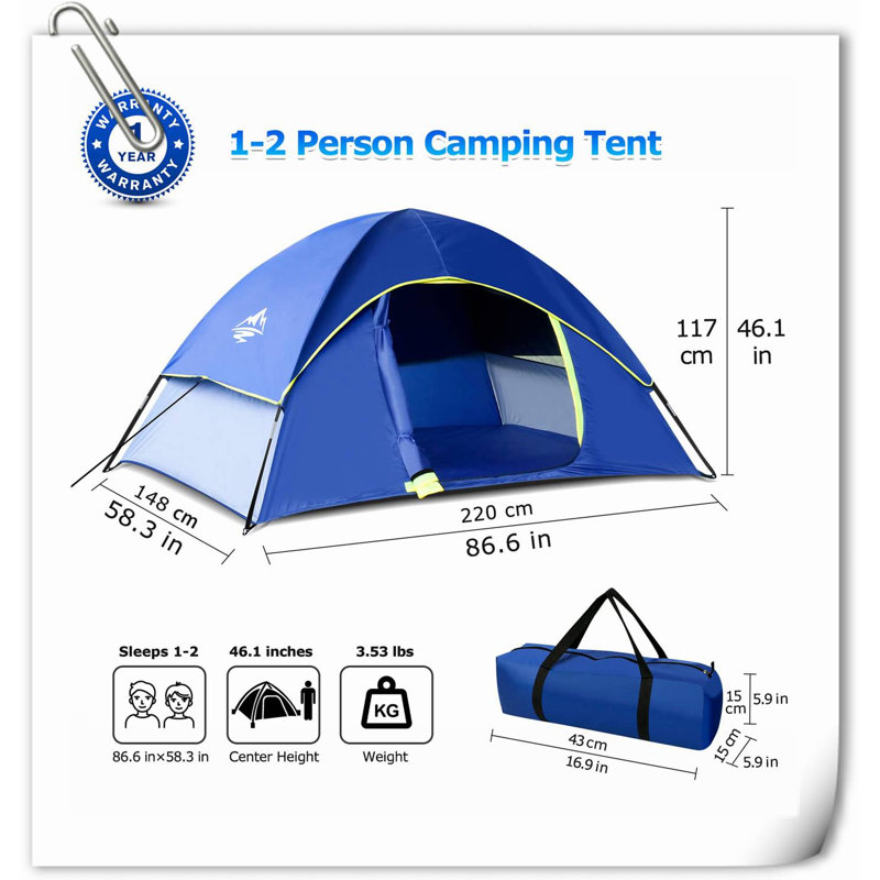 Tent 4 Person Tent, Blue