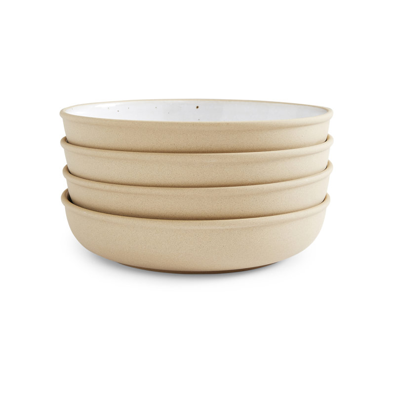 PORTMEIRION MINERALS SET OF 4 LOW BOWL MOONSTONE 8.7"