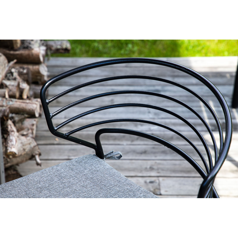 Aysheia 65cm Bar Stool with Cushion, Black