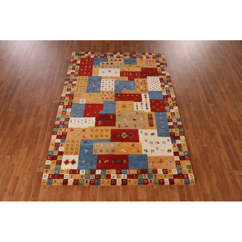 Tapis tribal à motif géométrique Gabbeh