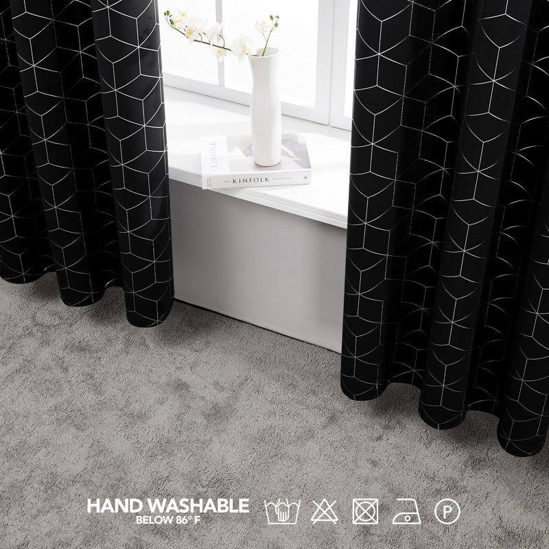Bost Room Darkening Thermal Curtains, Black, Width 140 x Drop 229 cm