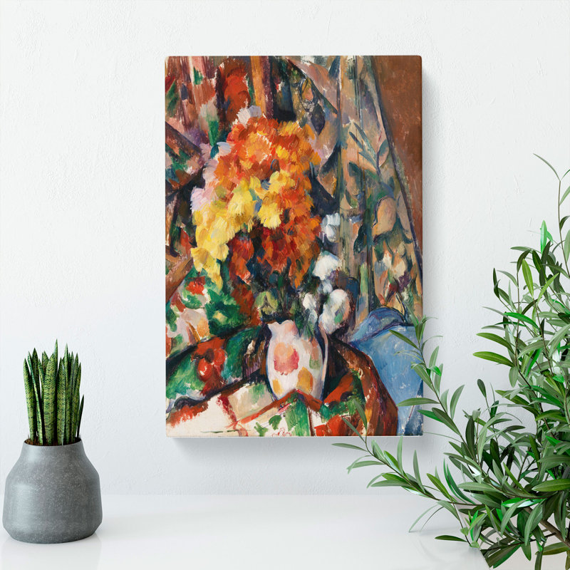 The Flowered Vase by Paul Cezanne - Wrapped Canvas Painting, 60cm H x 40cm W x 3cm D