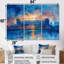 «Blue Orange Footbal Stadium At Night - Stades», ensemble de reproduction d'art mural-1432905827-1432905881
