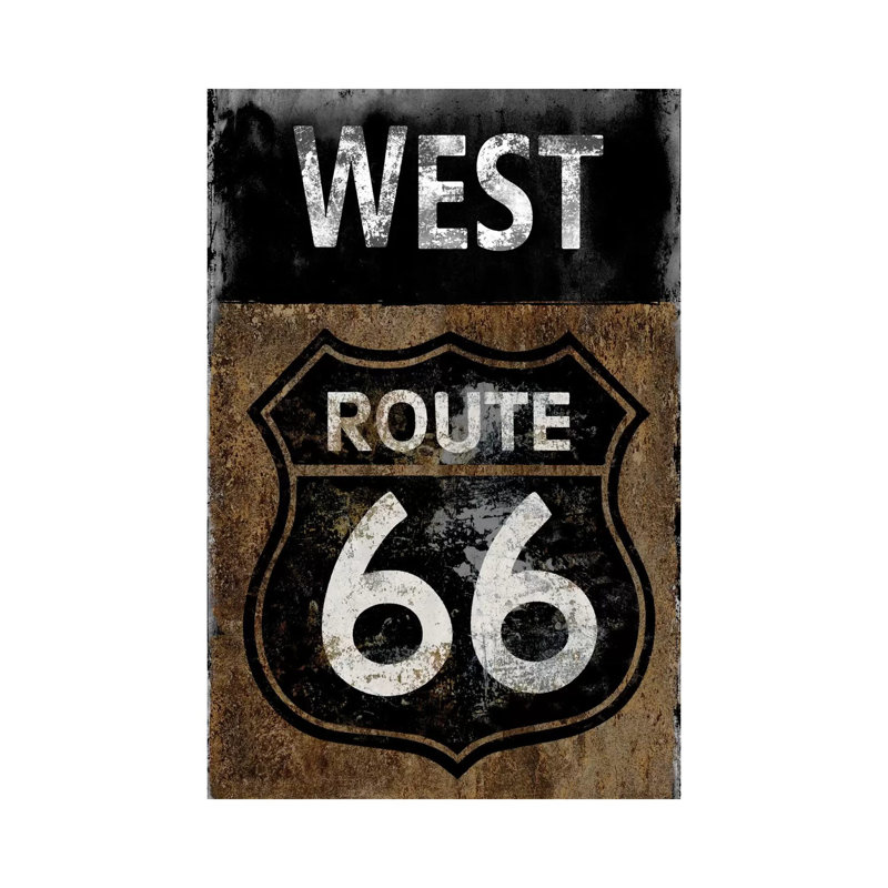Route 66 West by Luke Wilson - Gallery-Wrapped Canvas Giclée on Canvas, Canvas, 20.32 cm H x 30.48 cm W