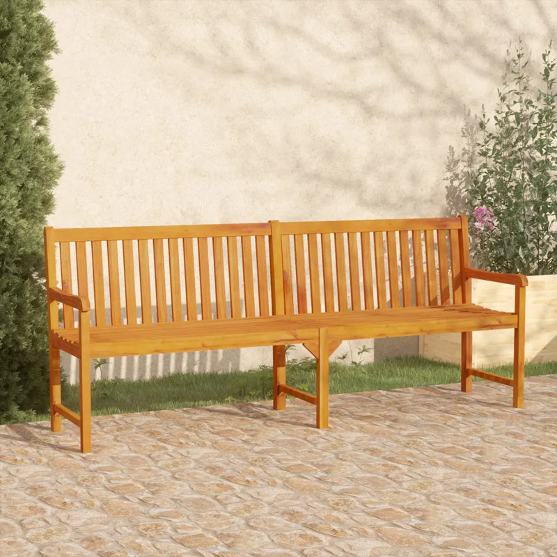 Abisha Solid Wood Acacia Outdoor Bench, 90 x 219 x 55.5cm