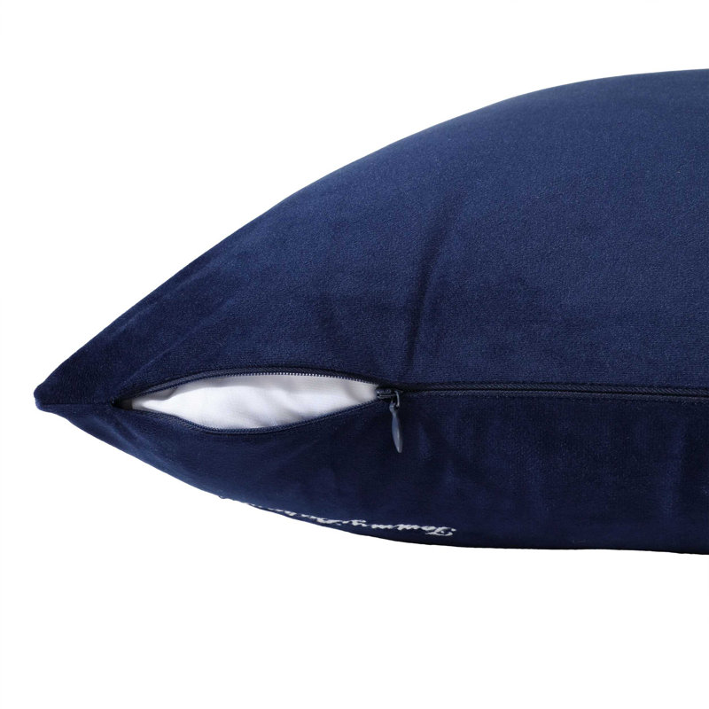 Pillow Cover & Insert, 20" H x 20" W, Blue/Beige/Red, Square