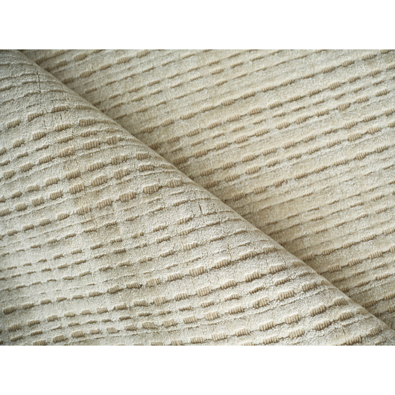 Cabrini Modern Handmade Silky Nylon, Light Beige Area Rug, Rectangle 8' x 10'