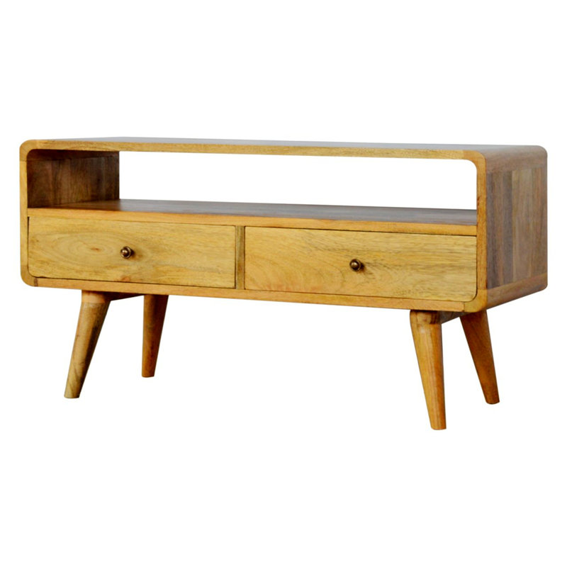 Crédence de rangement en bois massif Charie, Brun