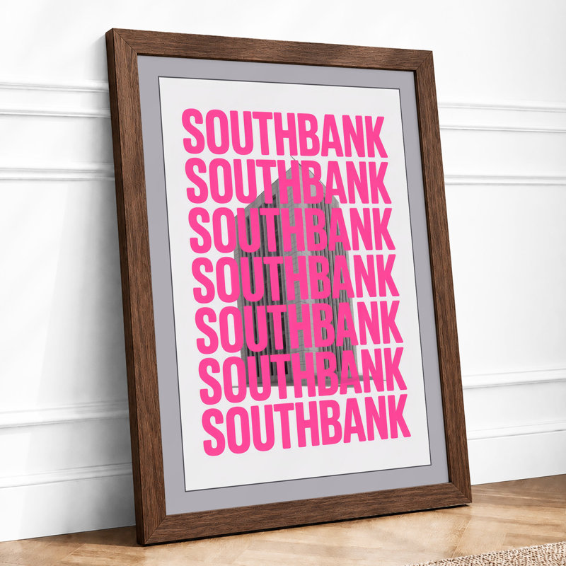 Southbank Typography - Framed Print, A4 - 29.7 x 21.0 cm, Walnut