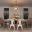 Lustre unique à 4 lumières avec accents en bois Turman-940043601