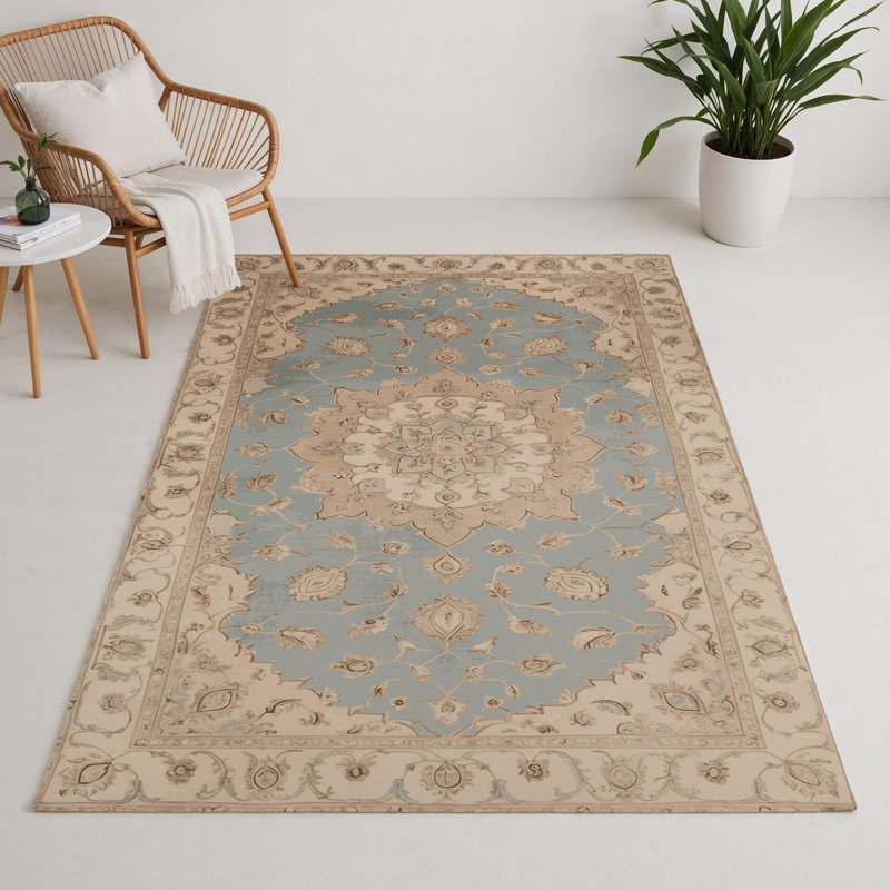 Tapis gris d'intérieur et d'extérieur Tabriz, Rectangle 9 pi x 12 pi