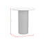 Adelyte Round End Table With White Faux Marble Top And Base In Dark Brown
