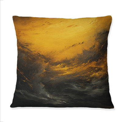 Coussin Yellow Whirling Winds I - Storms