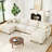 140” Comfy Cloud Couch U Shaped Sectional Sofa with Two Ottomans-1597467560