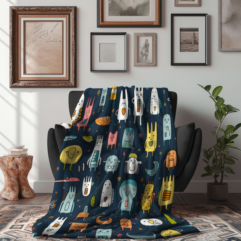 Playful Personalities - 1 Piece Premium Sherpa Blanket, Twin