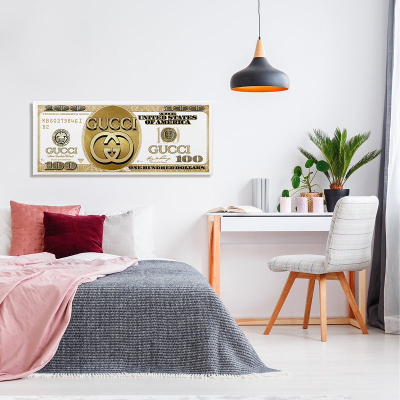 Conception chic et chic d'un dollar américain, Plaque murale, L 24 po x H 24 po