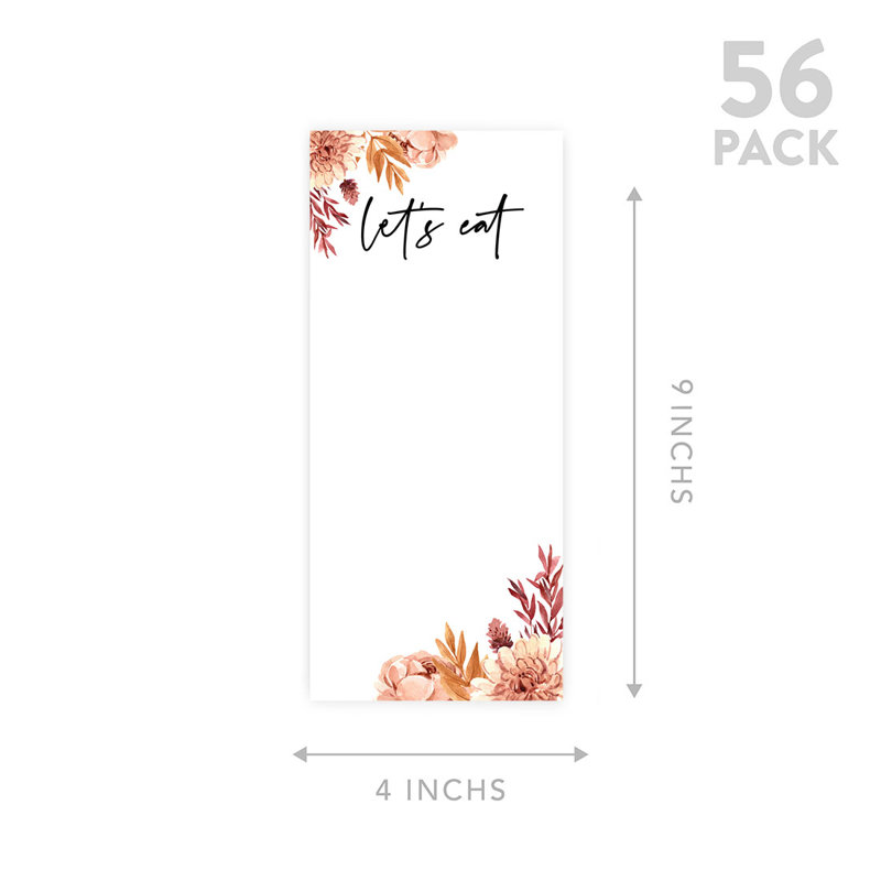 Automne fleurs séchées, papier imprimable, cartes de menu pour imprimante de bricolage, paquet de 52