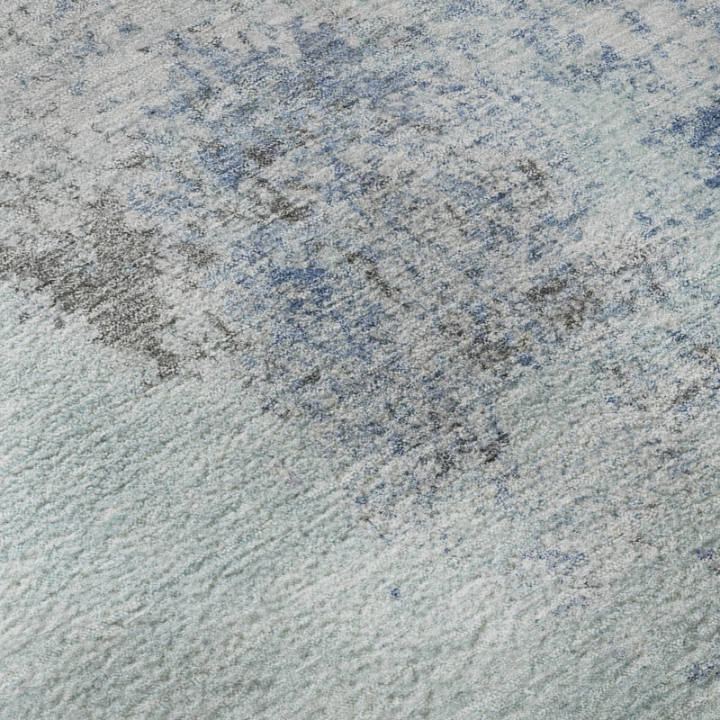 Premium Machine Washable Mayfield AMF2070 Abstract Rug, 8' x 10', Turquoise