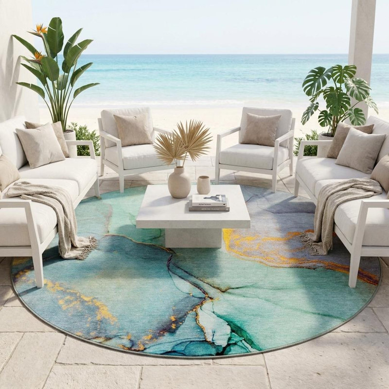 Tapis extérieur rond 8 pi