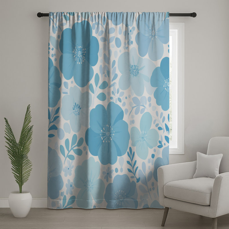 Rideaux floraux, voilages et voilages à motif floral - 1 panneau, Transparent, 50 po x 80 po - 1 panneau
