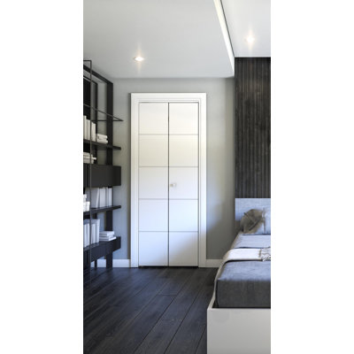 Solid Composite Core U-Groove (Atlanta) Painted Bi-Fold Door