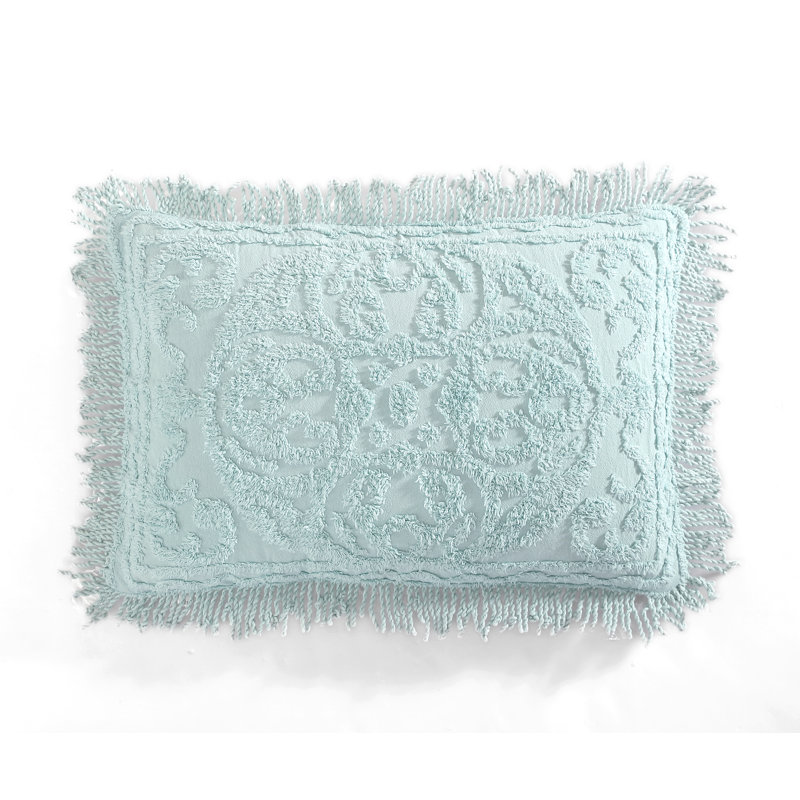 Taie décorative en chenille, Bleu, Taie décorative de très grande taille