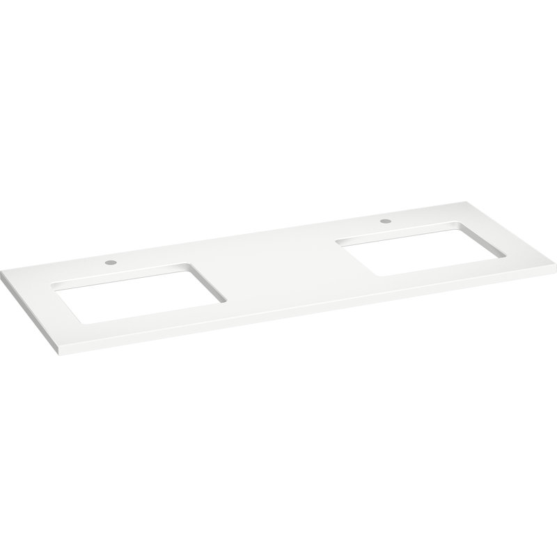 JACQUARD 60-In VANITY WITH QUARTZ COUNTERTOP, SINK AND HARDWARE INCLUDED, IN LINEN WHITE, Gray, Miami White