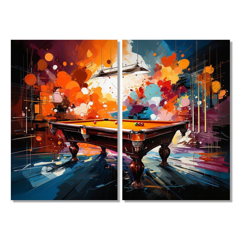 Art mural moderne sur toile Billard, 36" H x 48" W, Wrapped Canvas, Does Not Apply