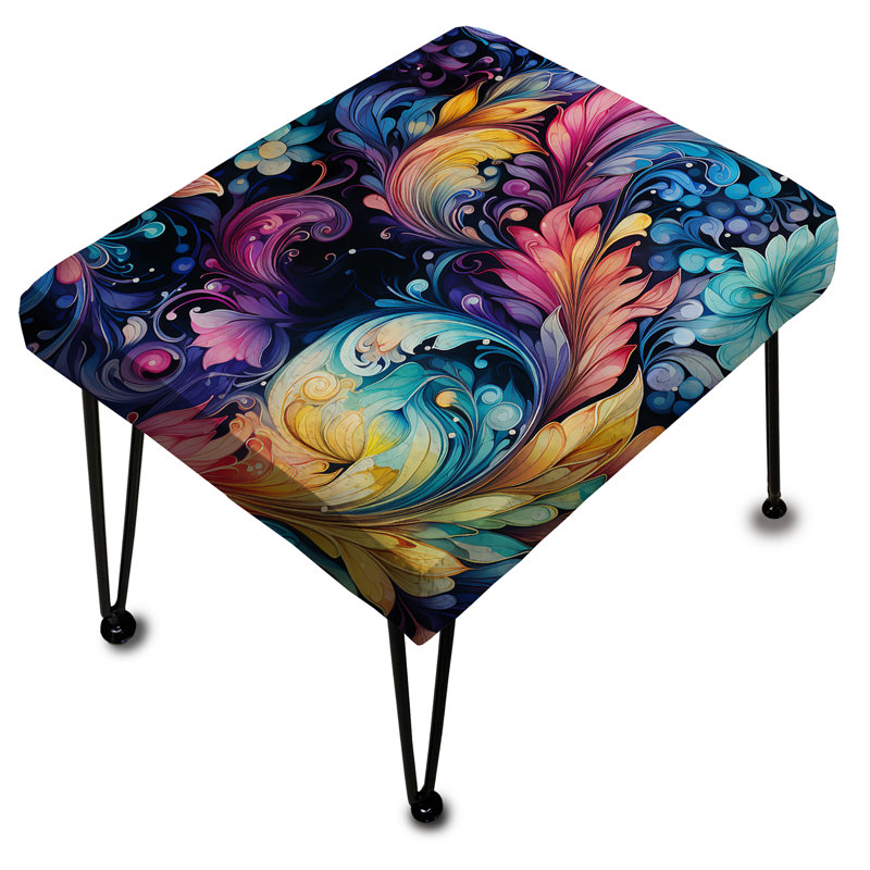 Watercolor Charm Paisley Pattern - Paisley Rectangle Ottoman