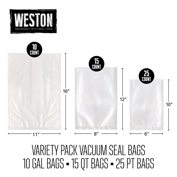 Weston Vacuum Sealer Bag, Variety Pack & Reviews