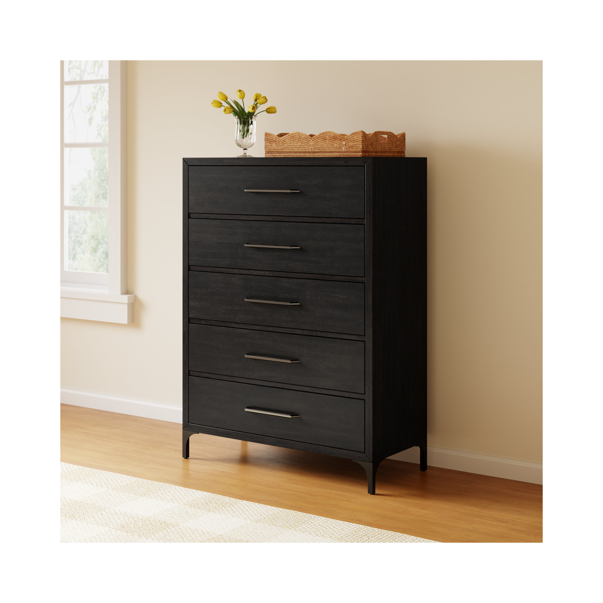 5 - Drawer Dresser, Vintage Coffee