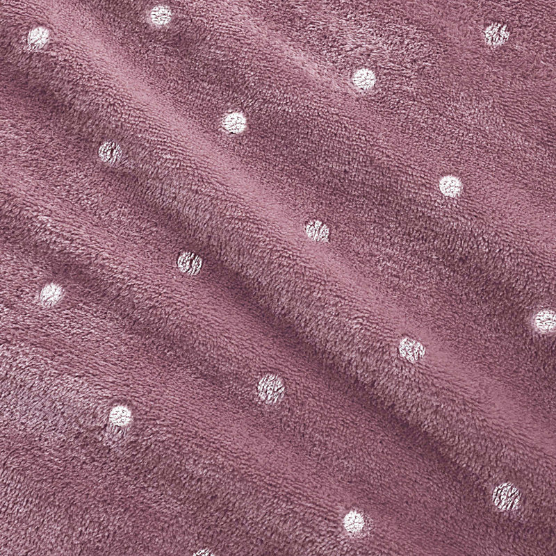 Mauve Polka Dot Reversible Fleece Throw Blanket