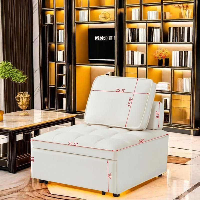 Canapé-lit multifonctionnel avec méridienne ergonomique peu encombrante pour le salon, la chambre à coucher, le dortoir ou le bureau Assemblage facile et matériaux de haute qualité
